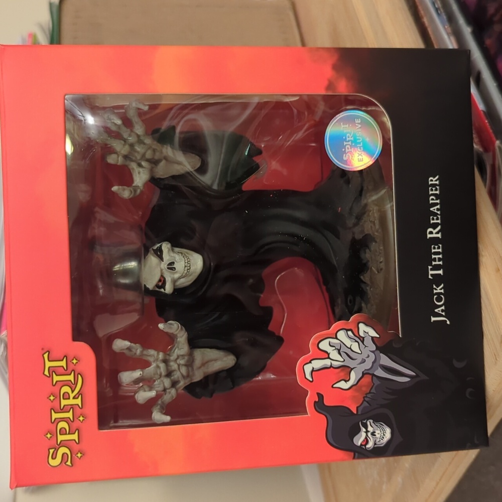 SPIRIT HALLOWEEN Jack the Reaper statue in box